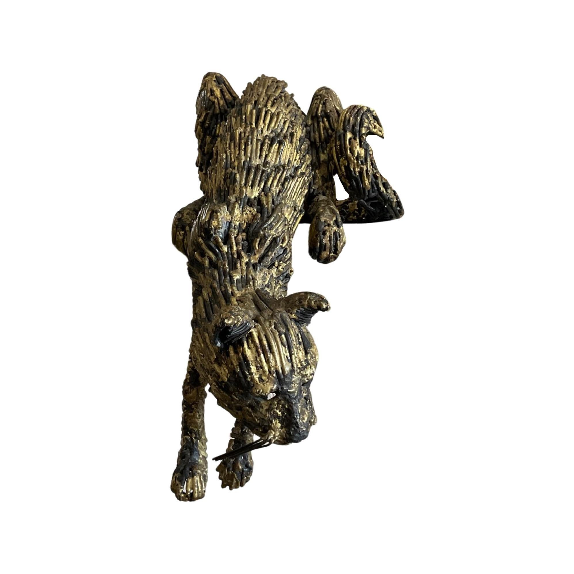 19th Century French Bronze Ledge Cat Sculpture For Sale