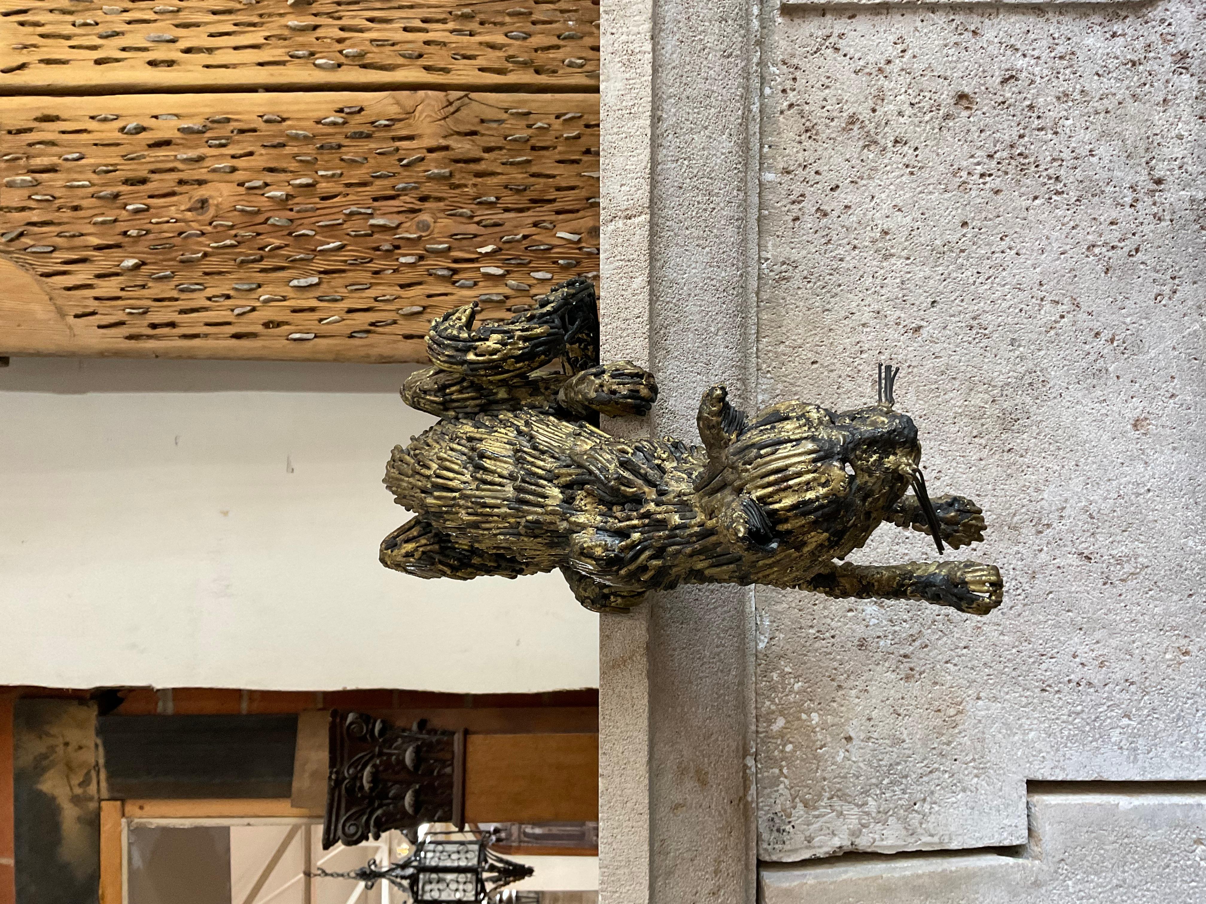 Französische Bronze-Ledge-Katzen-Skulptur im Angebot 3