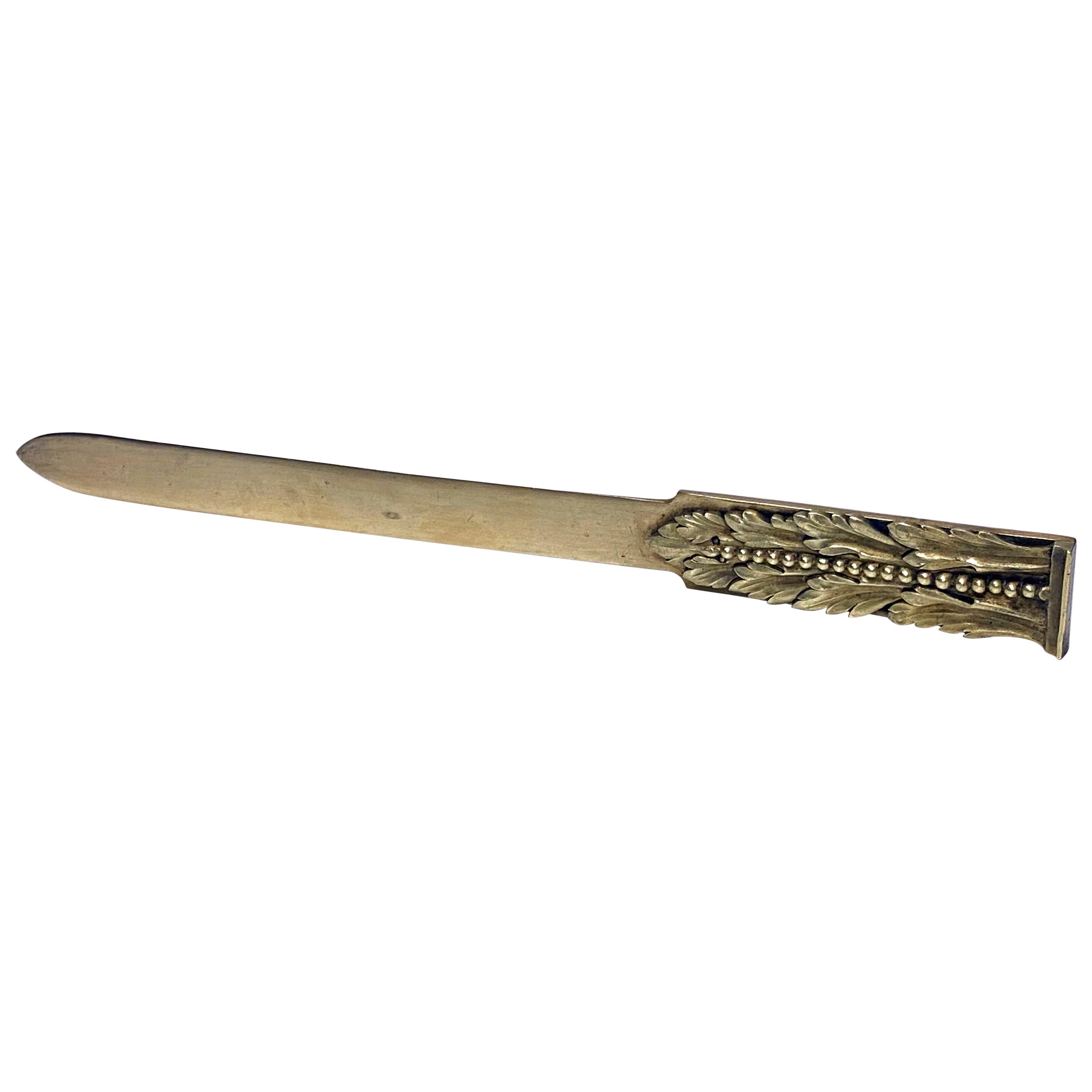 Antique Brass Figural Letter Opener or Paper Knife, Owl, circa 1900 ...