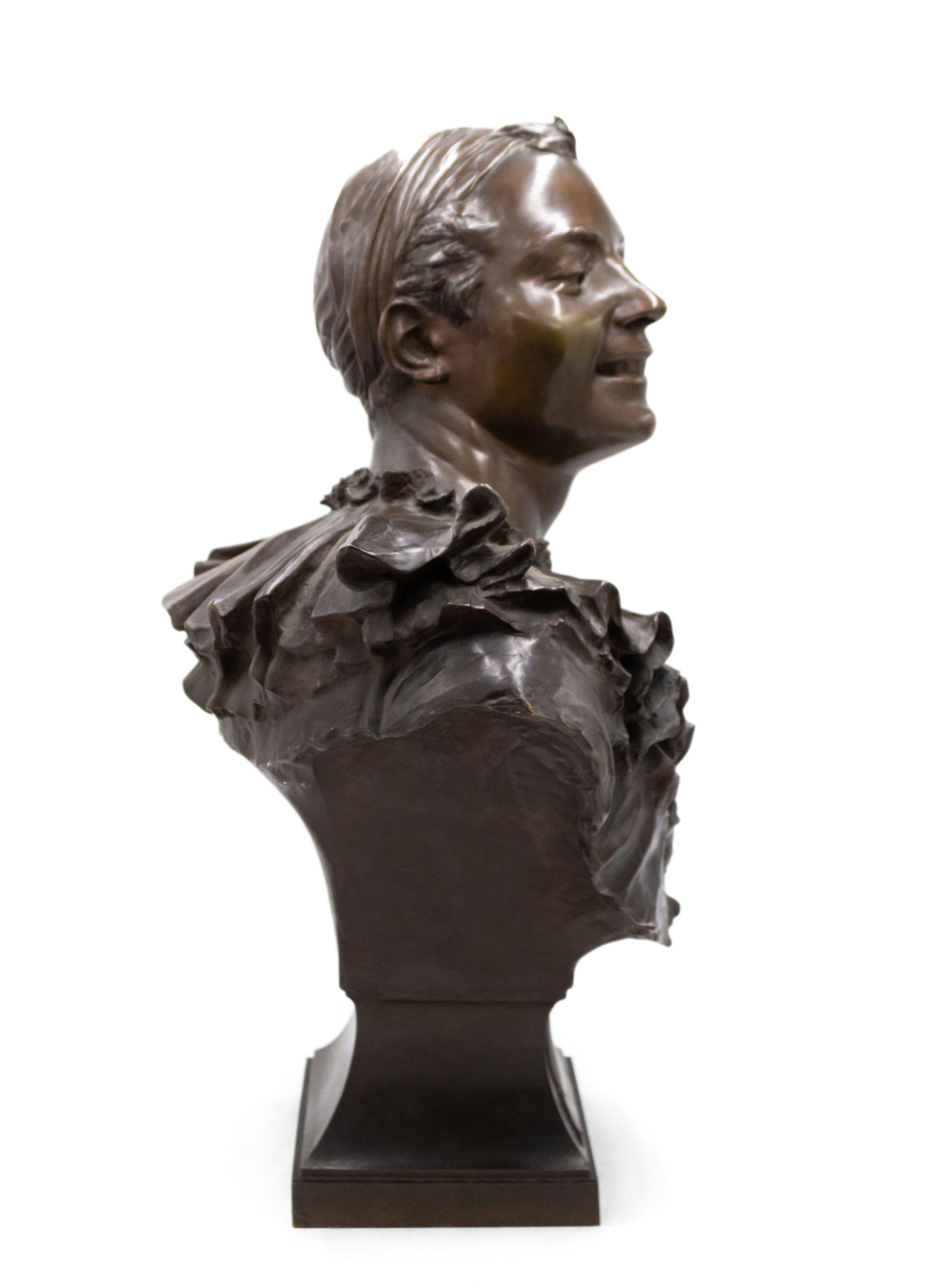 French Bronze Harlequin Bust In Good Condition For Sale In New York, NY