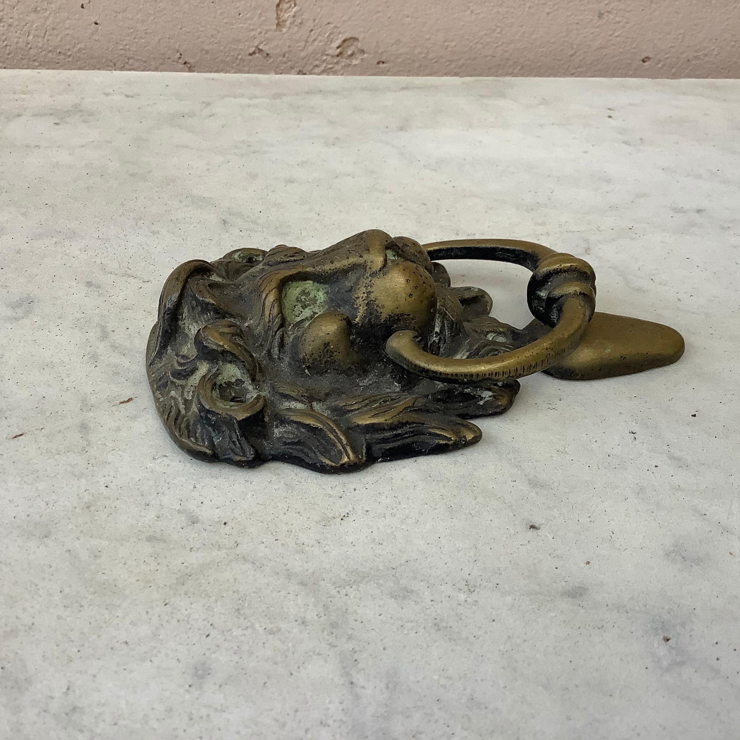 French bronze lion head door knocker, circa 1880.