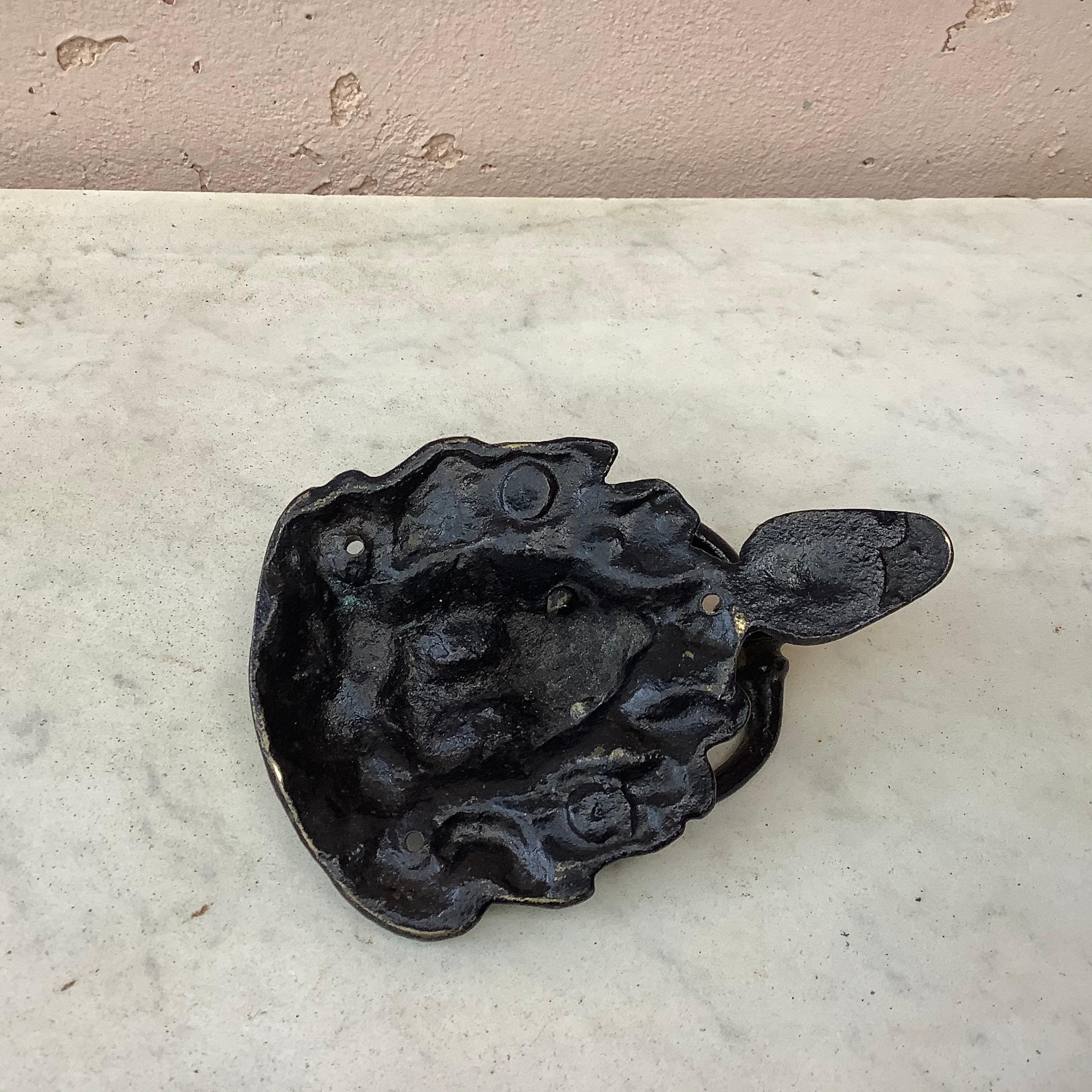 Baroque French Bronze Lion Head Door Knocker, circa 1880