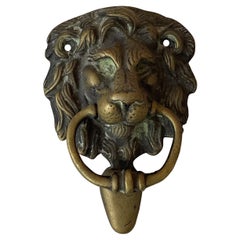 French Bronze Lion Head Door Knocker, circa 1880