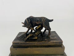 French Bronze “Looking for Milk” Inkwell circa 1880 Style of Henri Picard
