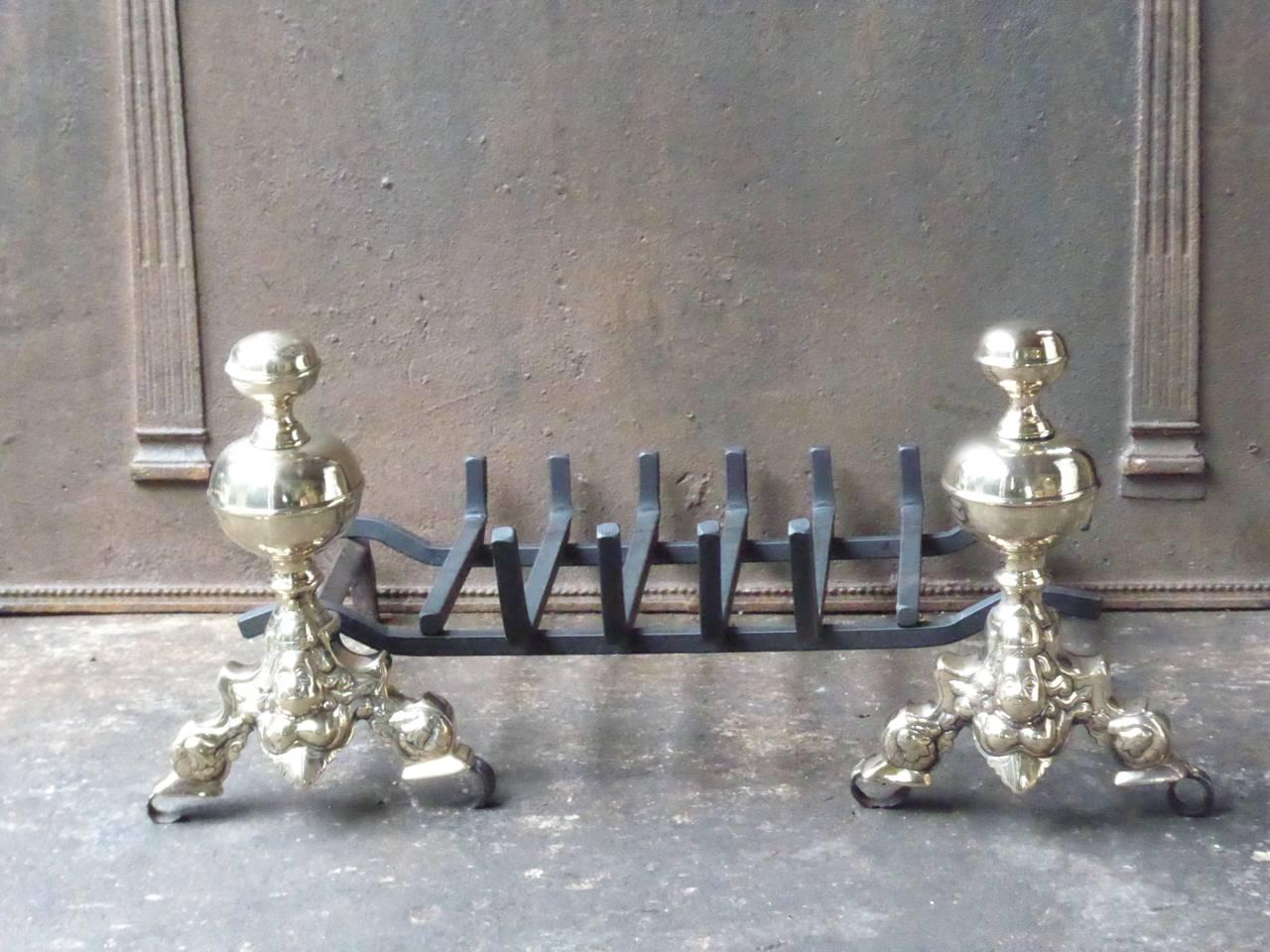 French Bronze Louis XIV Andirons, 17th Century, with Marmosets For Sale 4