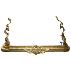 French Bronze Louis XV Style Rococo Chenets