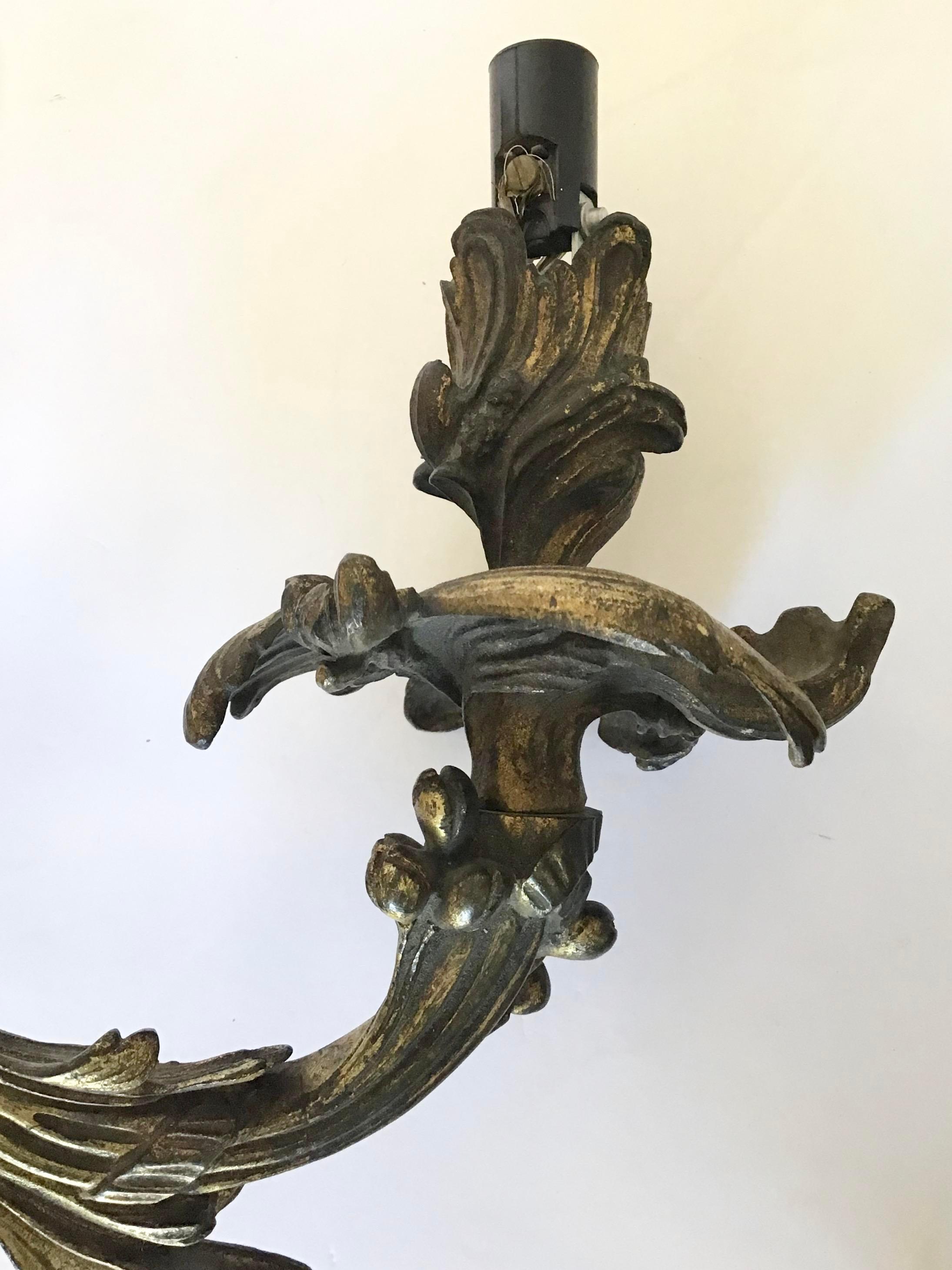 French Bronze Louis XV Wall Sconces, a Pair For Sale 4