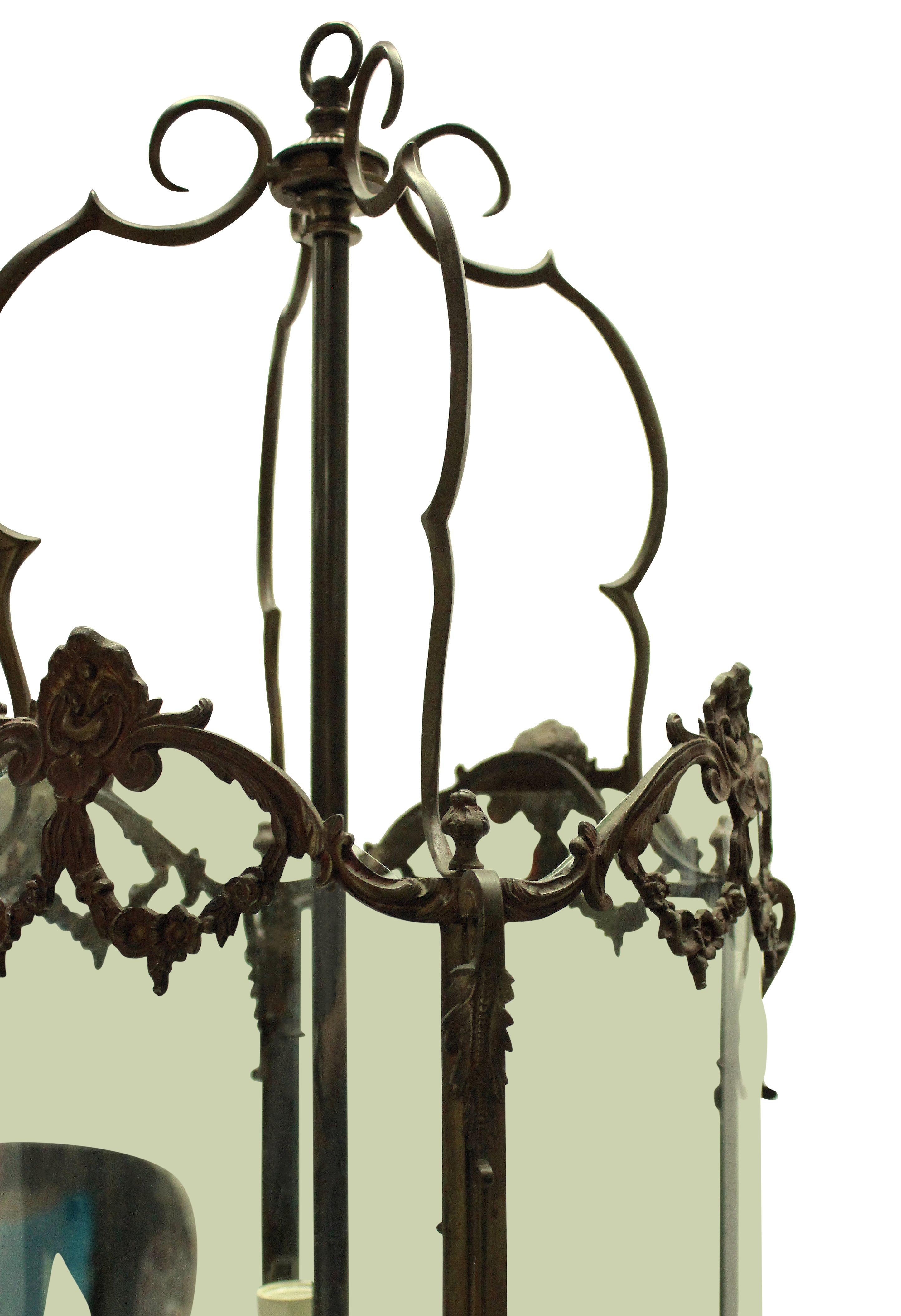 Late 19th Century French Bronze Louis XVI Style Hanging Lantern