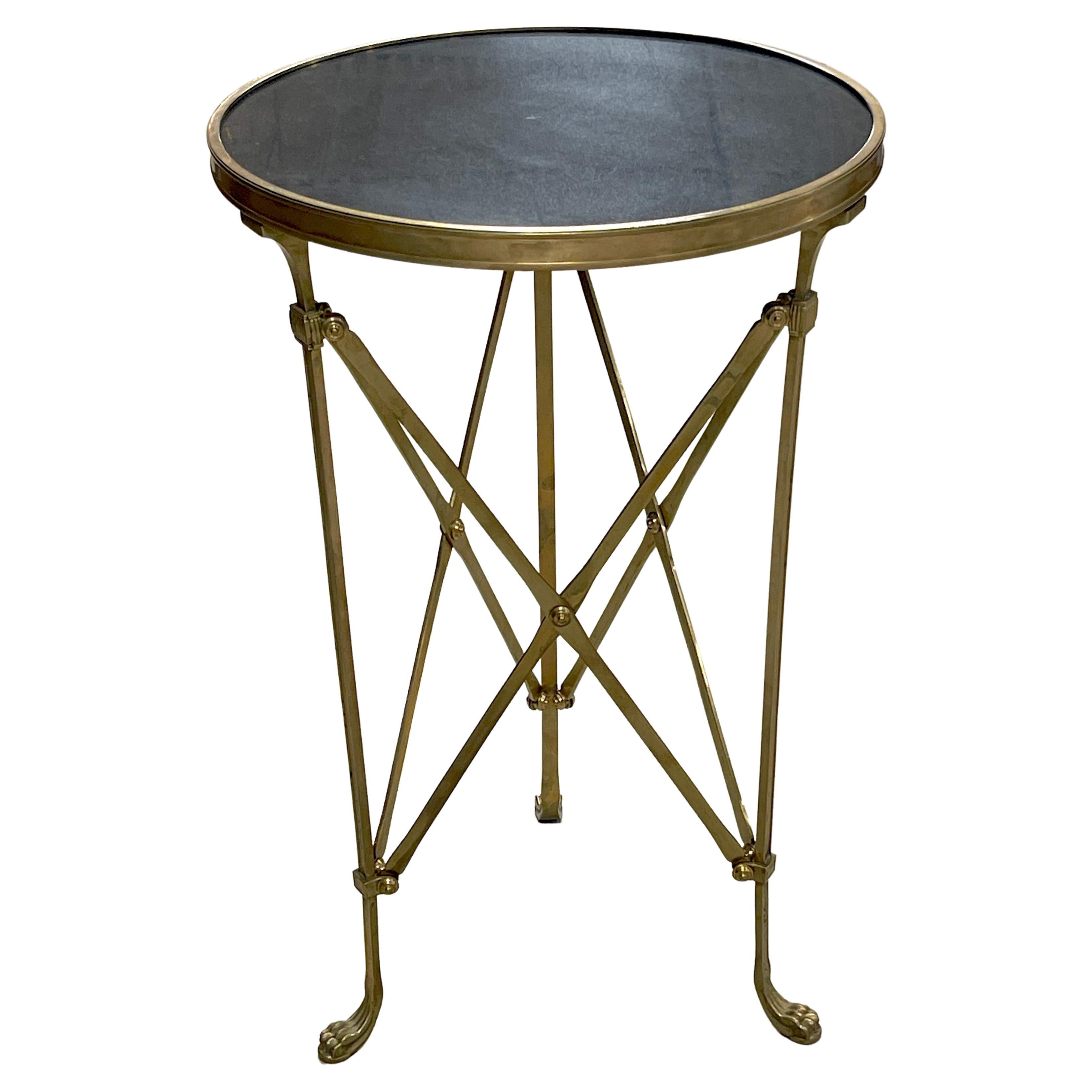 French Bronze & Marble Neoclassical Gueridon/ Side Table