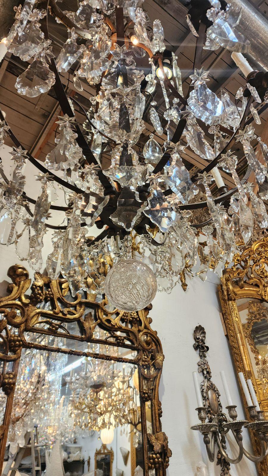 French Bronze Marie Antoinette Style Chandelier  In Excellent Condition For Sale In Dallas, TX