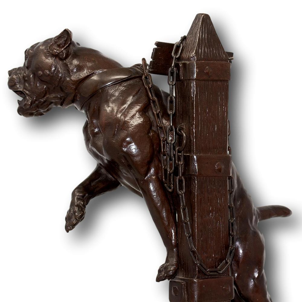 Figure française en bronze Mastiff signée Prosper LeCourtier 2
