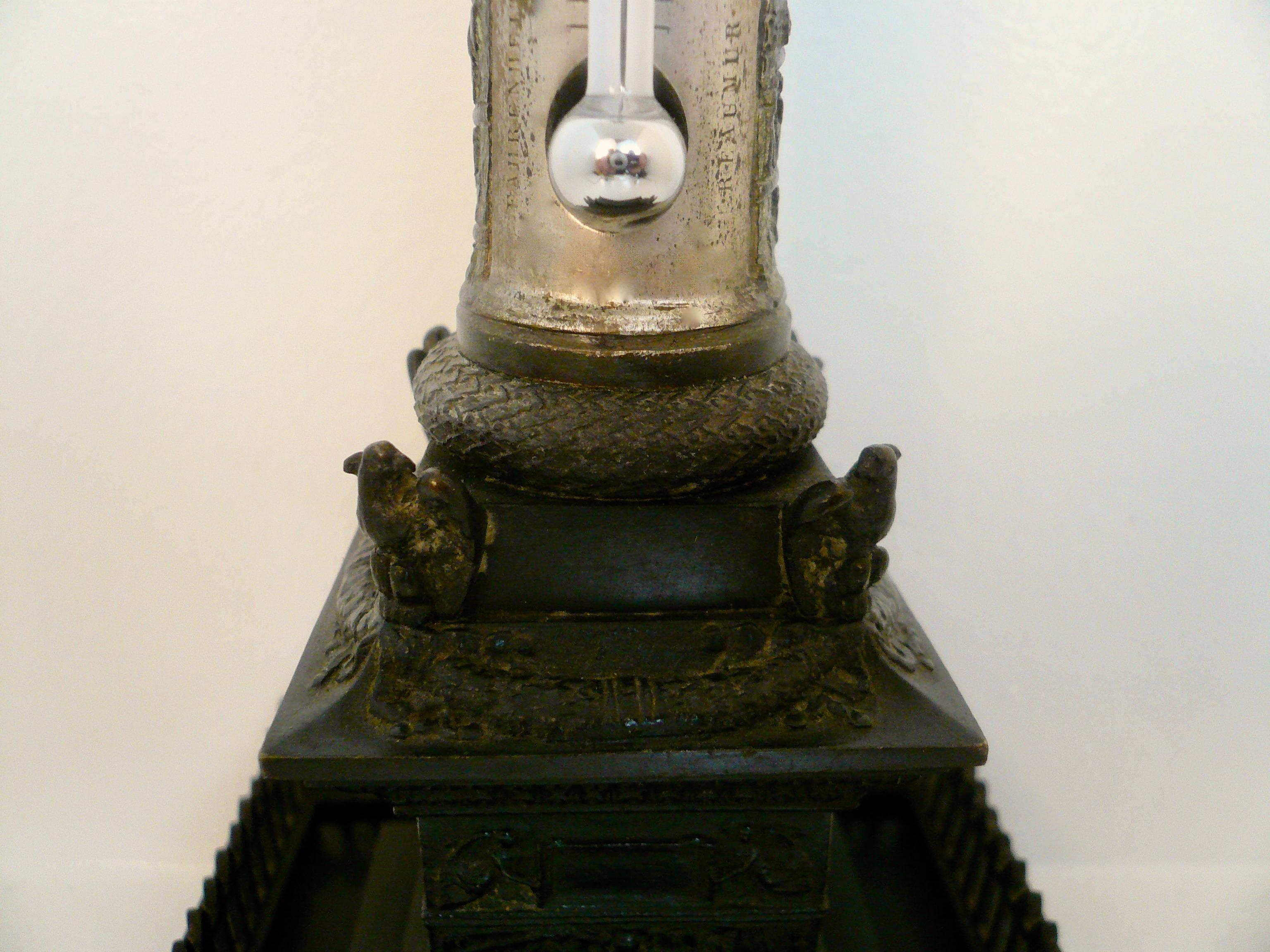 French Bronze Model of the Vendome Column with Thermometer In Good Condition In Pittsburgh, PA