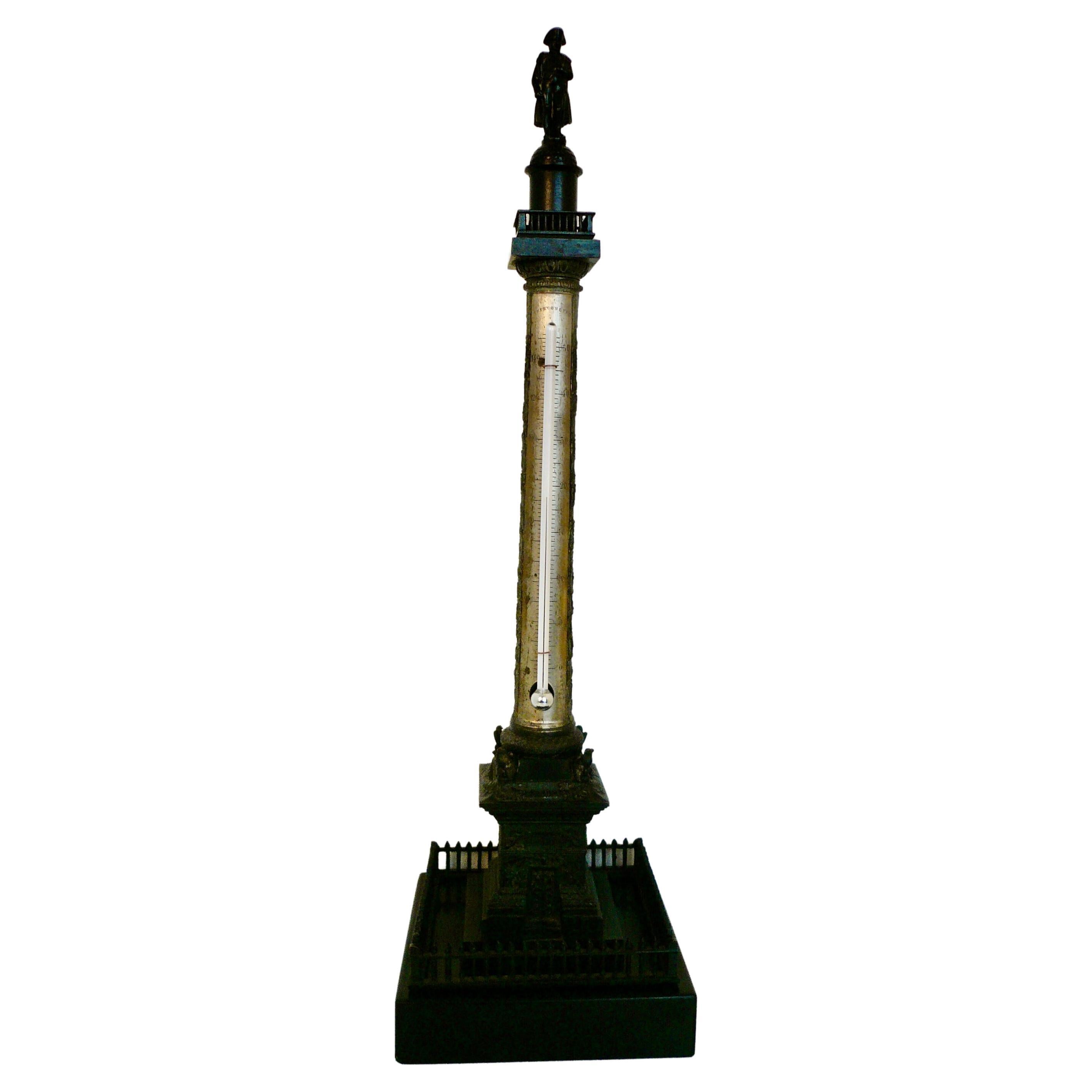 French Bronze Model of the Vendome Column with Thermometer