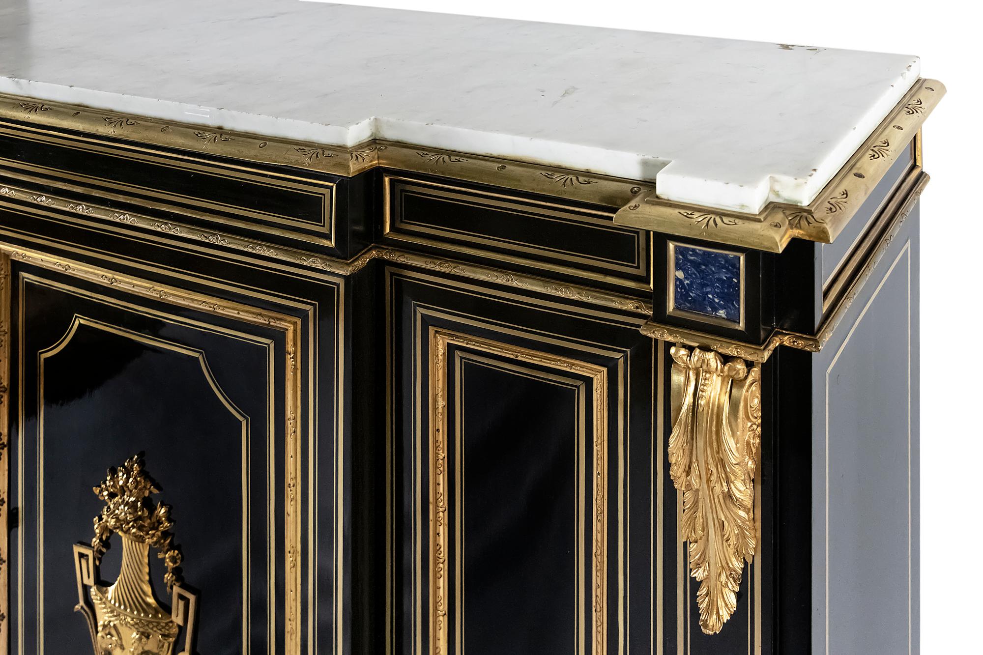 Inlay French Bronze Mounted and Inlaid Napoleon III Cabinet/Sideboard For Sale