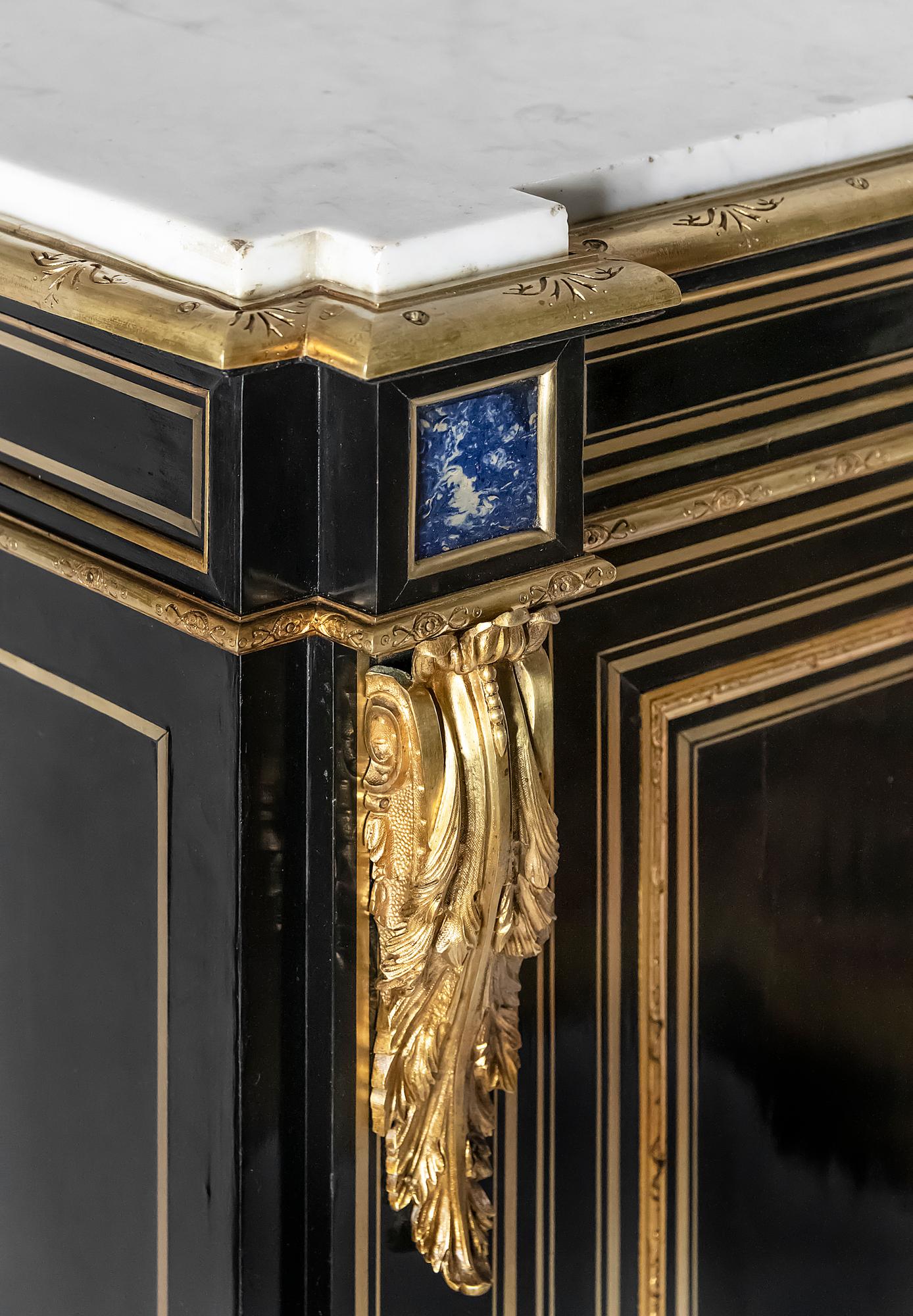 19th Century French Bronze Mounted and Inlaid Napoleon III Cabinet/Sideboard For Sale