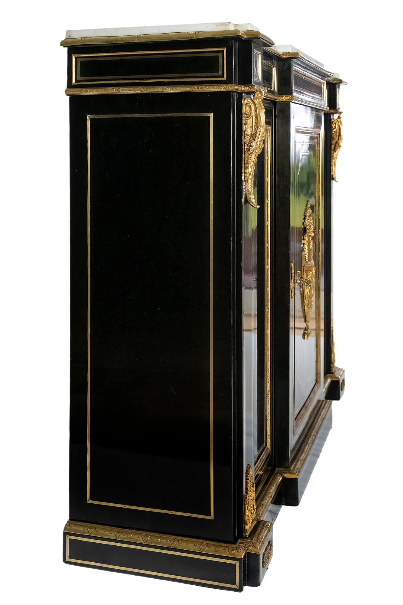 French Bronze Mounted and Inlaid Napoleon III Cabinet/Sideboard For Sale 3