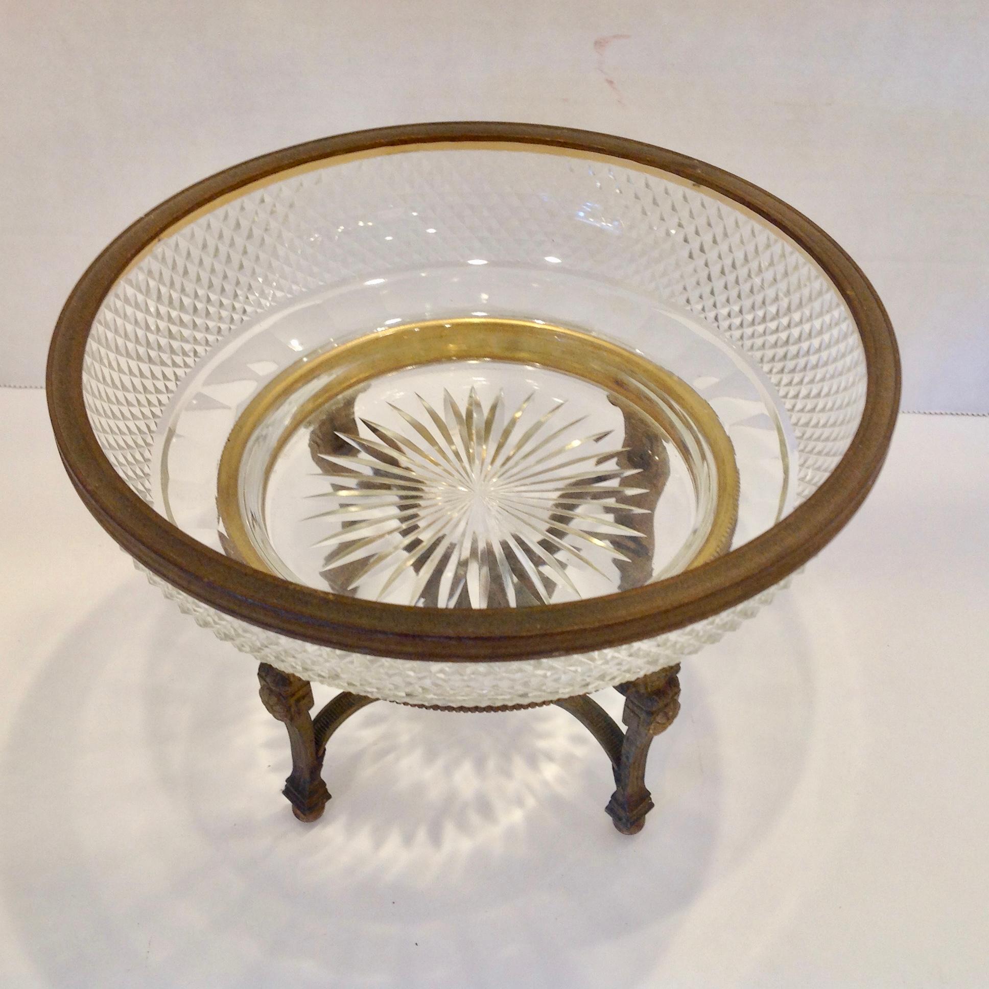 19th Century French Bronze Mounted Center Bowl For Sale