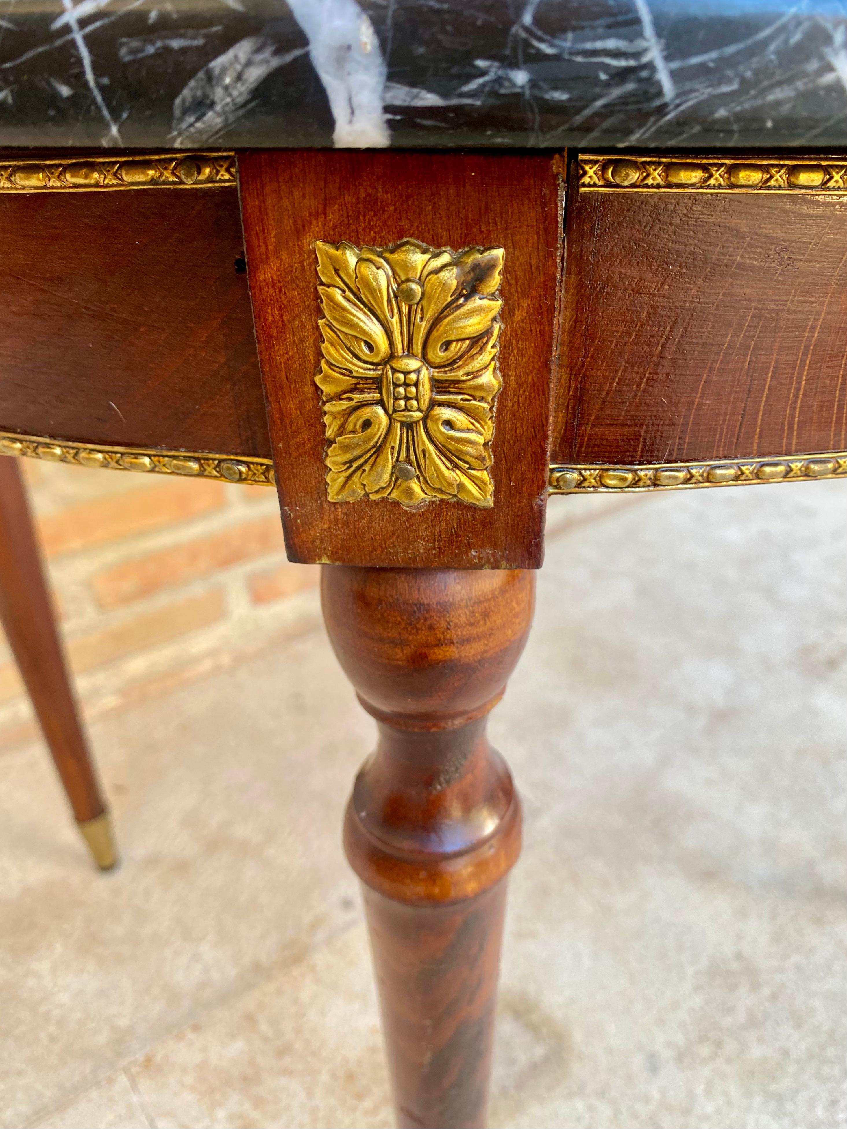 French Bronze Mounted Center, End or Sofa Table with Black Marble Top, 1940s For Sale 4