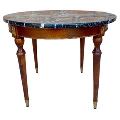 French Bronze Mounted Center, End or Sofa Table with Black Marble Top, 1940s