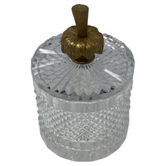 Caja Francesa de Cristal Tallado Cubierta Montada en Bronce
