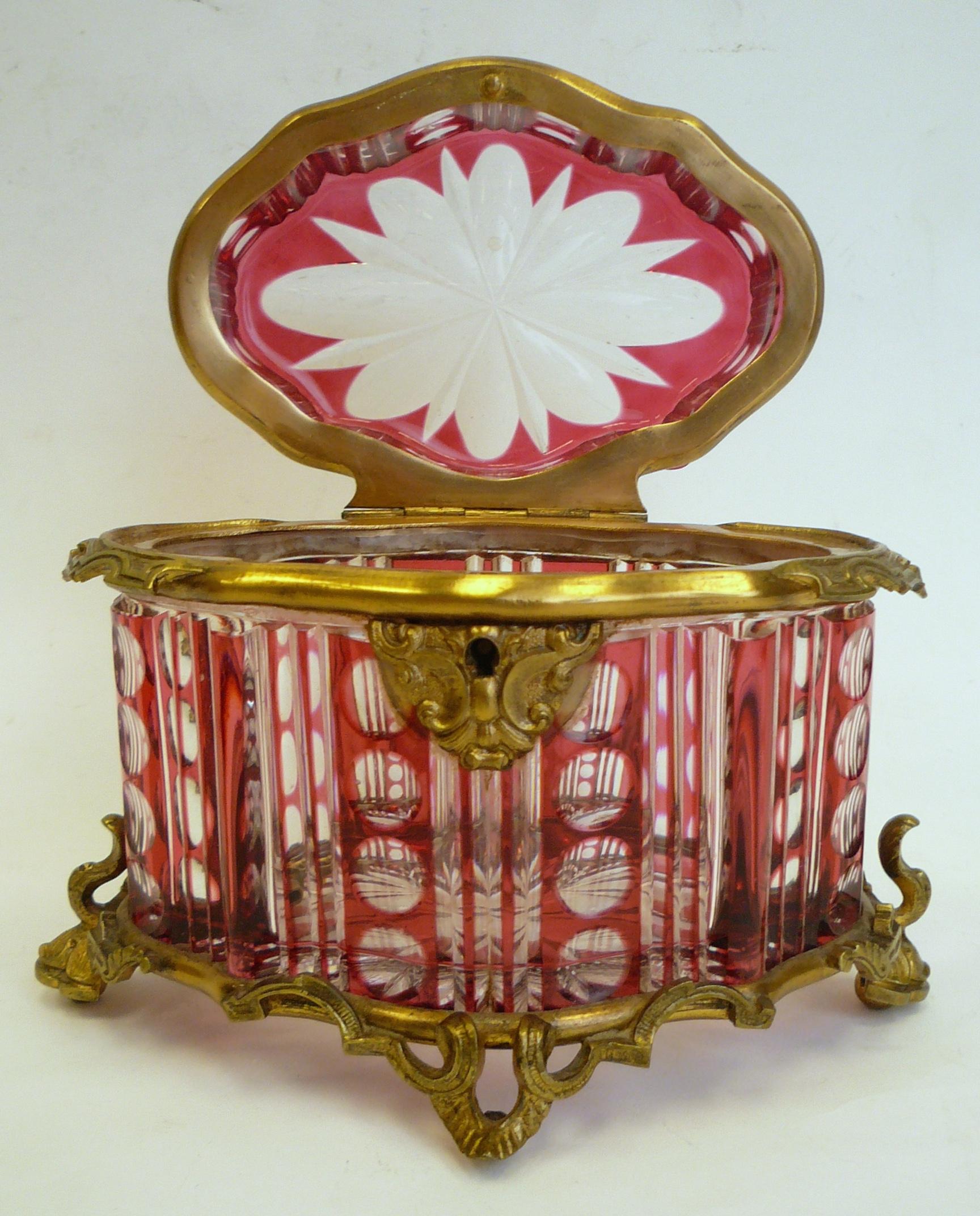 Gilt French Bronze Mounted Cut Crystal Box
