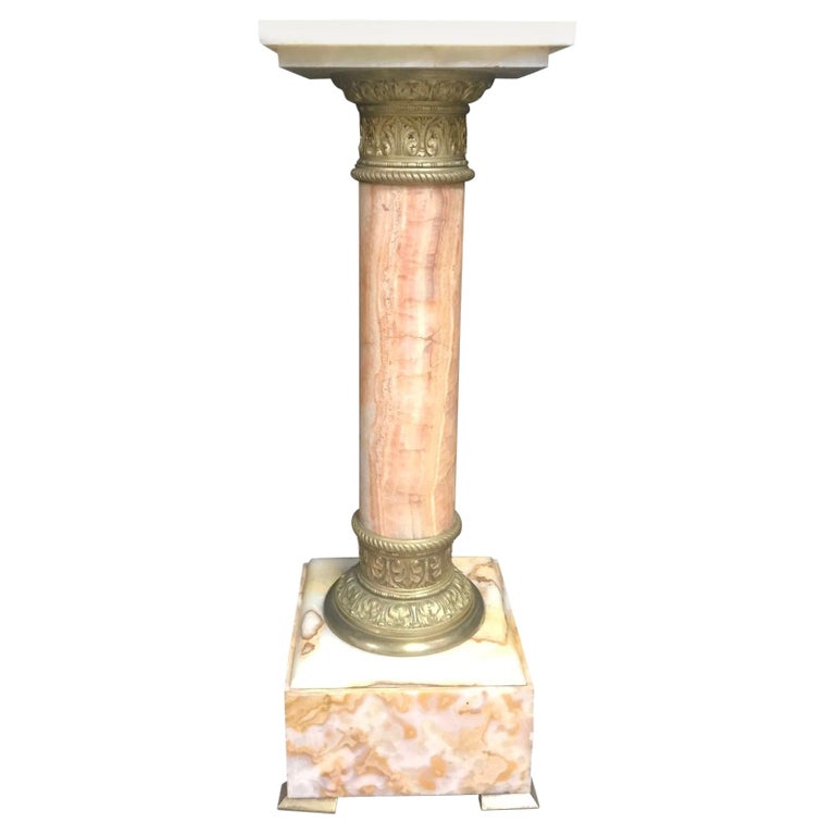 French Bronze Mounted Onyx Pedestal, 19th Century For Sale at 1stDibs