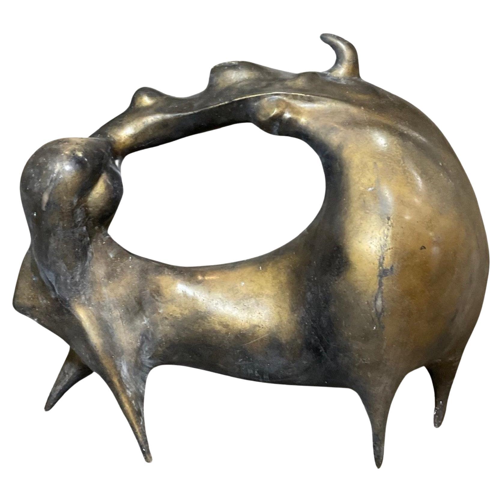 Escultura mítica francesa de bronce