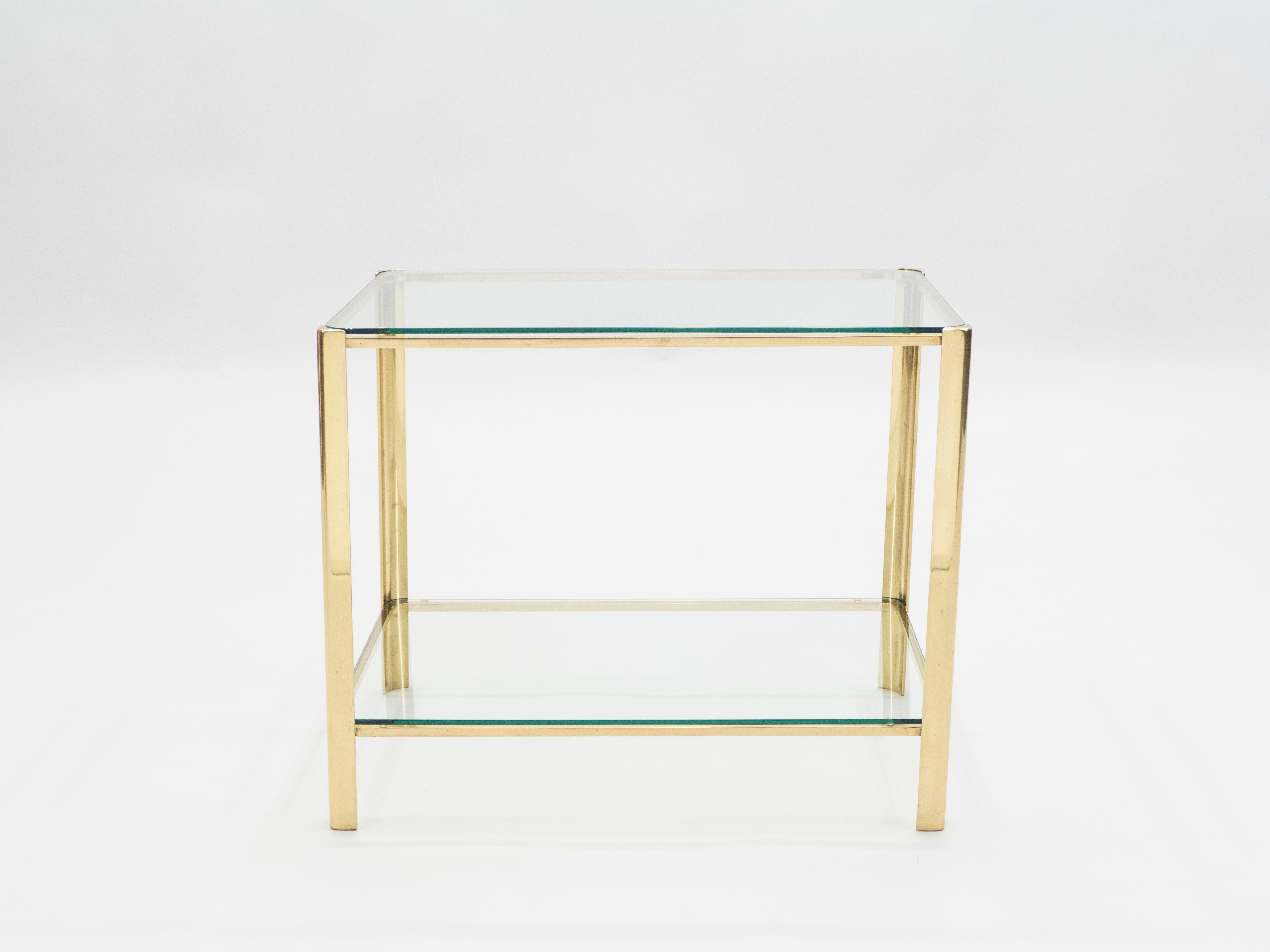 Mid-Century Modern French Bronze Occasional Side Table by Jacques Quinet for Broncz, 1960s