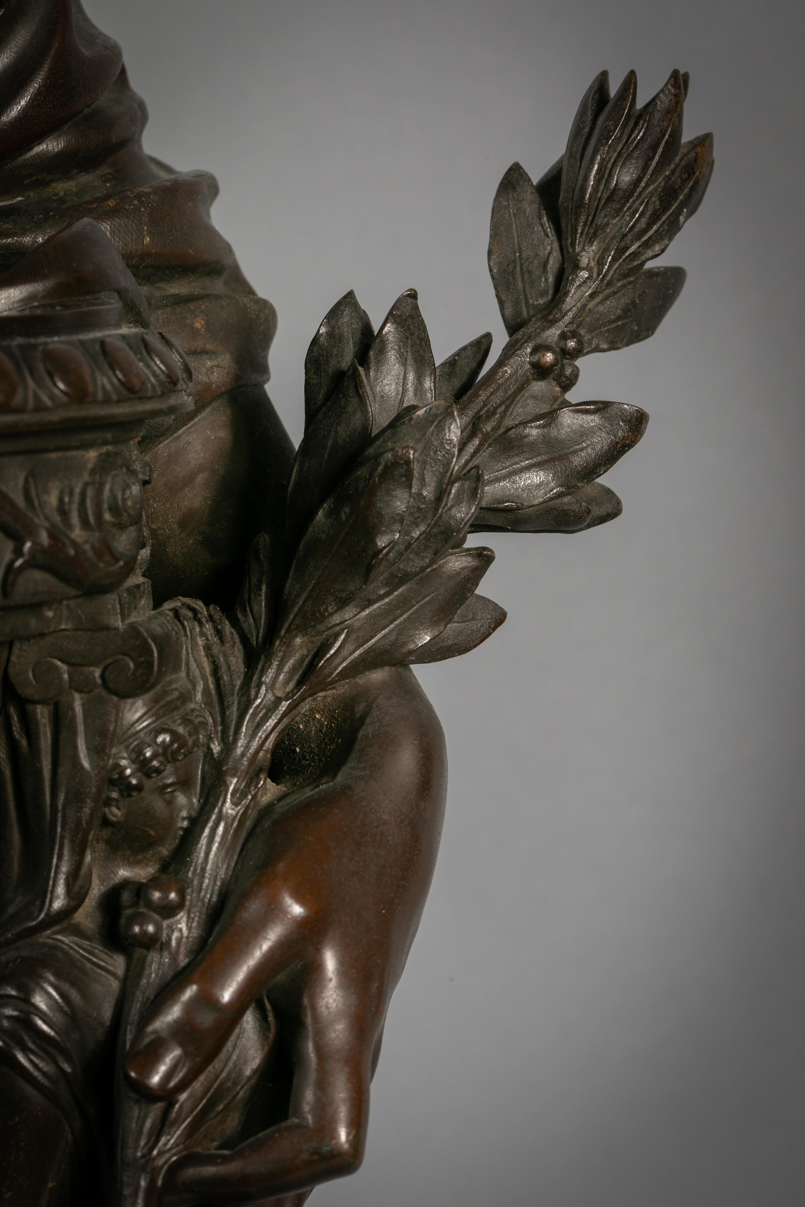 French Bronze of Apollo, by Mathurin Moreau In Excellent Condition For Sale In New York, NY