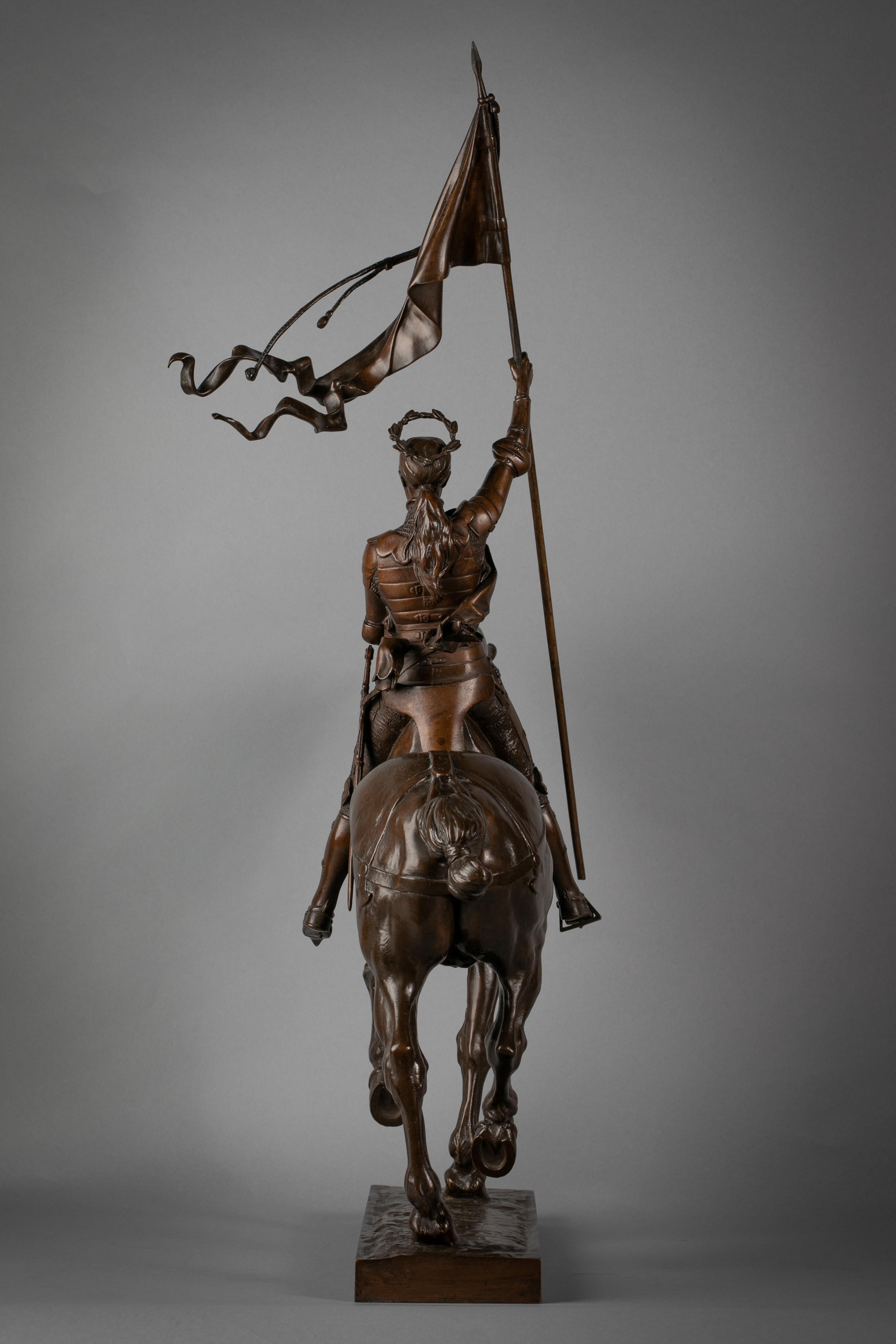 French Bronze of Joan of Arc, by Emmanuel Fremiet In Excellent Condition In New York, NY