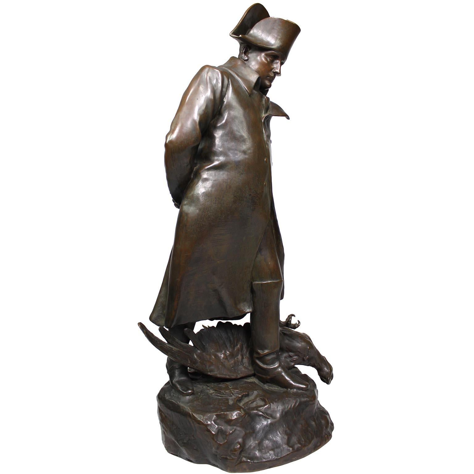 Francese Bronzo francese di Napoleone in marcia a Waterloo di Marius Jean Antonin Mercié in vendita
