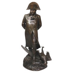 French Bronze of Napoleon Marching in Waterloo After Marius-Jean-Antonin Mercié