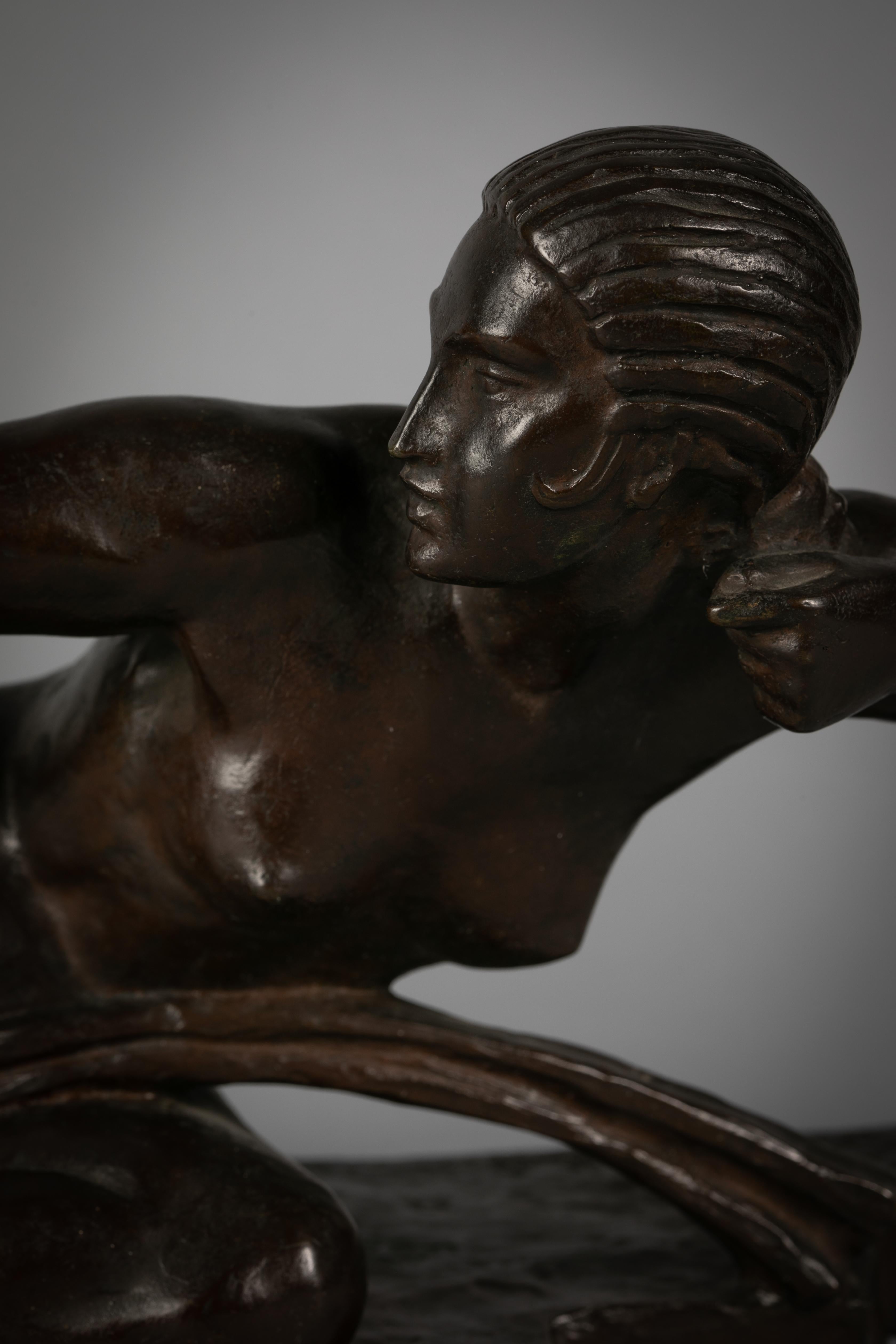 French Bronze of 'Penthesilia, Queen of the Amazons', by Marcel Bouraine In Excellent Condition In New York, NY