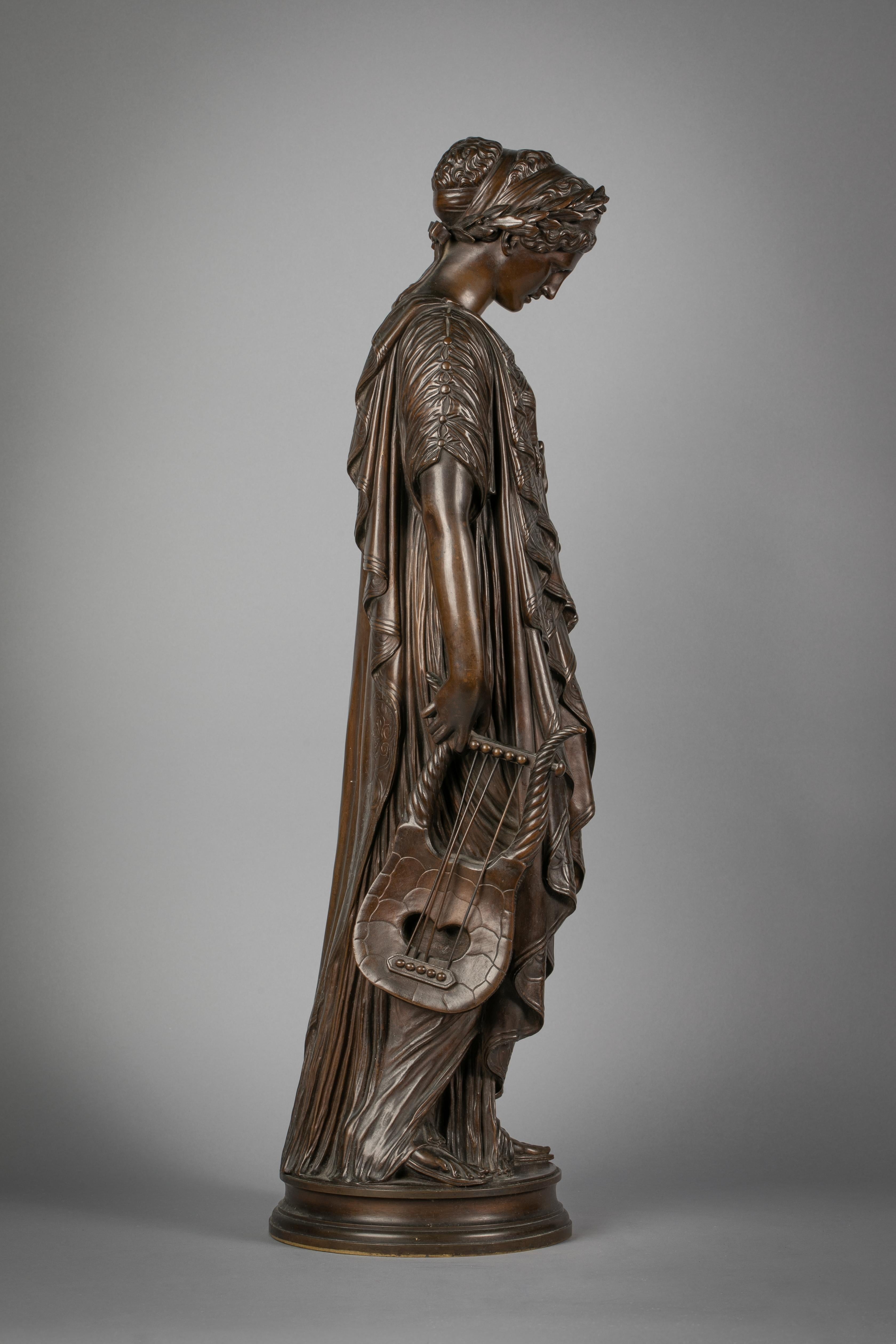 French Bronze of 'Sappho', by Jean Baptiste Clesinger, 19th Century In Excellent Condition For Sale In New York, NY