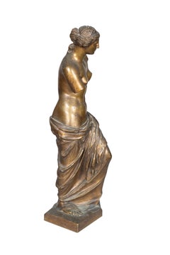 French Bronze Of The Venus De Milo with Delafontaine Foundry Mark