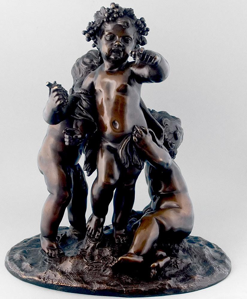 Mid-19th Century French bronze of three putti For Sale