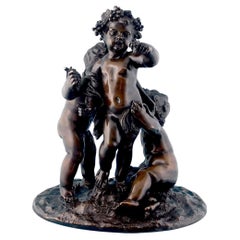 French bronze of three putti