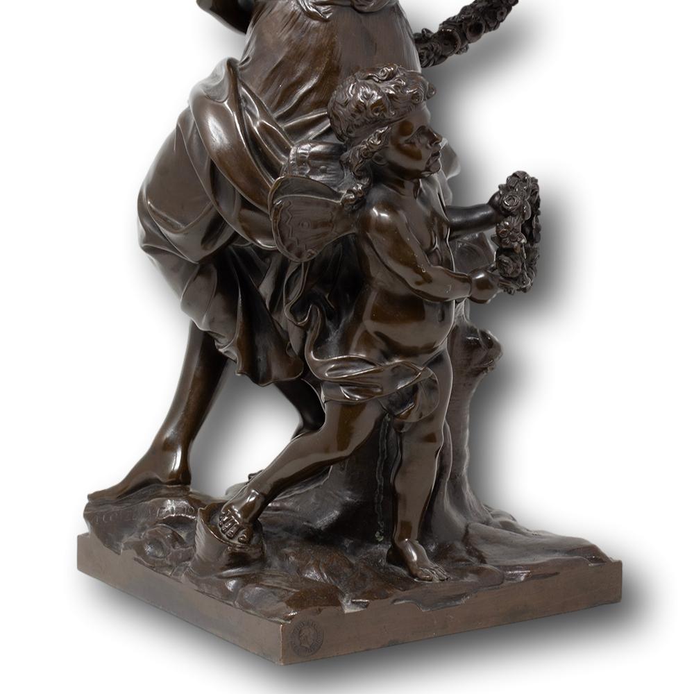 French Bronze Opposing Figures Allégorie du Printemps Ferdinand Barbedienne For Sale 3