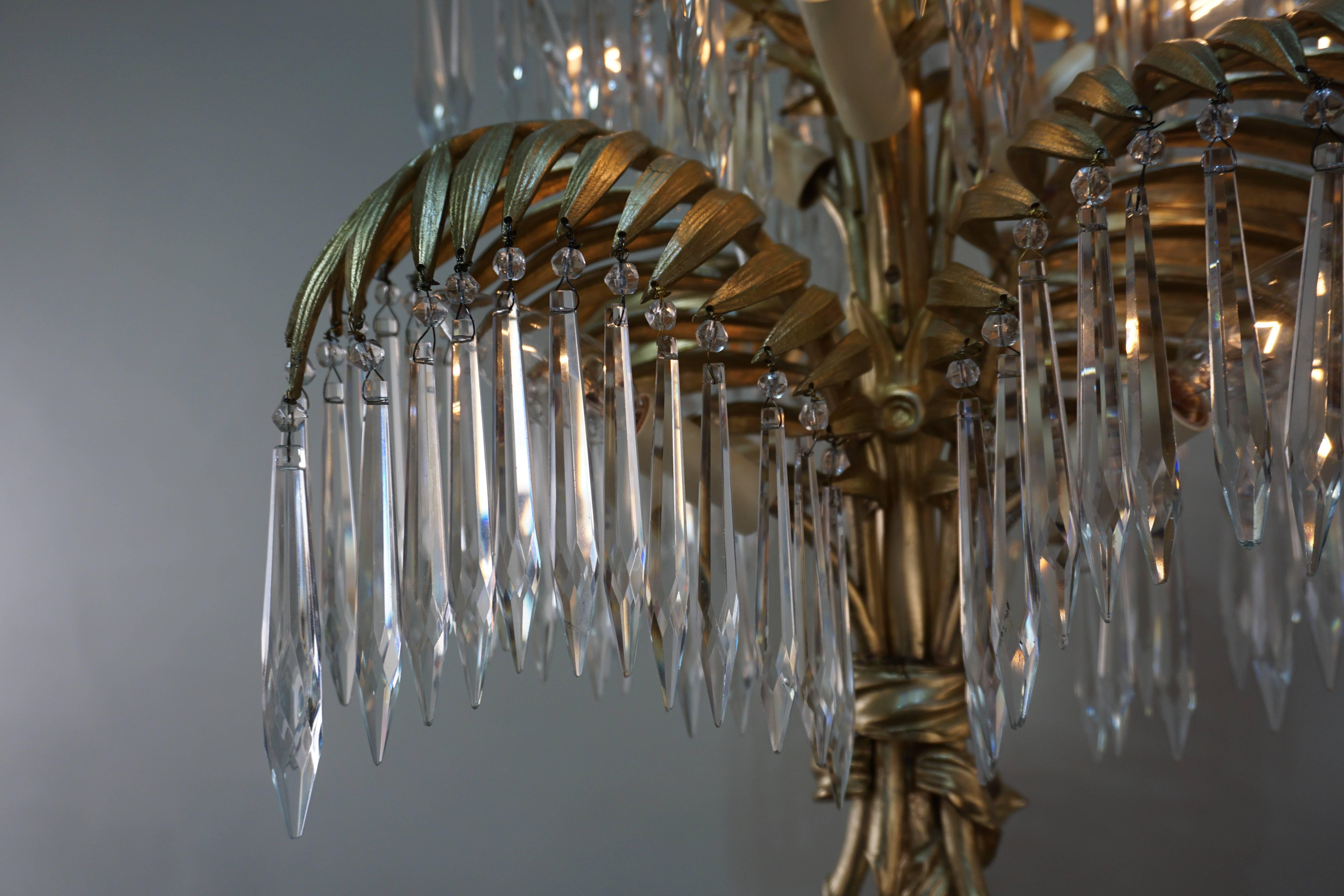 Französischer palmenbaum bronze kronleuchter von Baguès 2