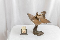 French Bronze 'Papillon', Nude Maiden w/ Wings, Signed & Dated, Renaud 1901