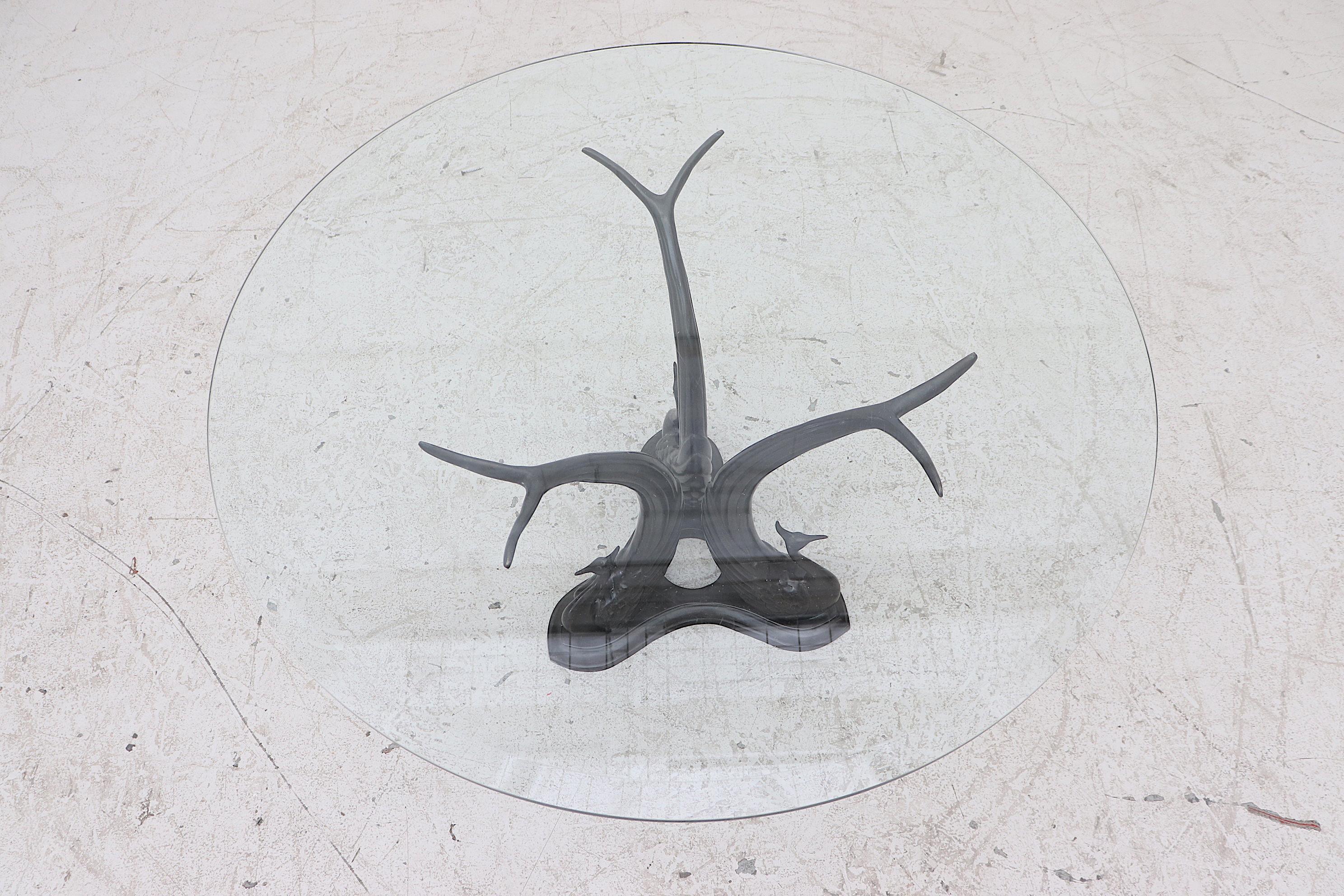 Table basse française en bronze représentant un paon Bon état - En vente à Los Angeles, CA