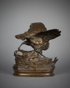 French Bronze Pheasant Preying on a Lizard, Alphonse-Alexandre Arson (1822-1880)