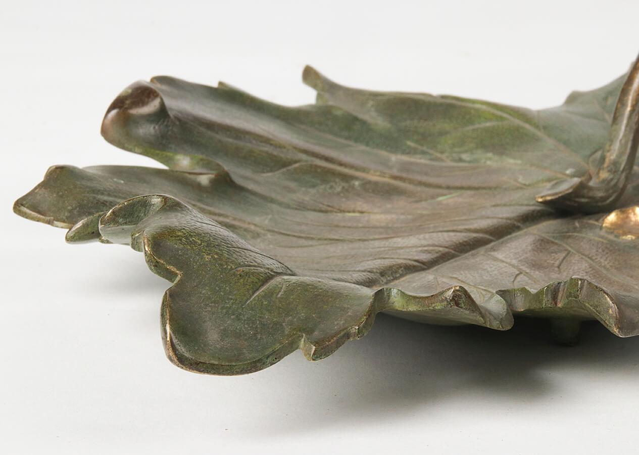 French Bronze Presenting Dish Shaped as Leaf by Giltay 4