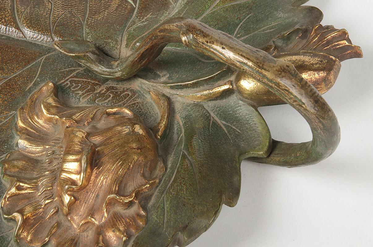 French Bronze Presenting Dish Shaped as Leaf by Giltay 8
