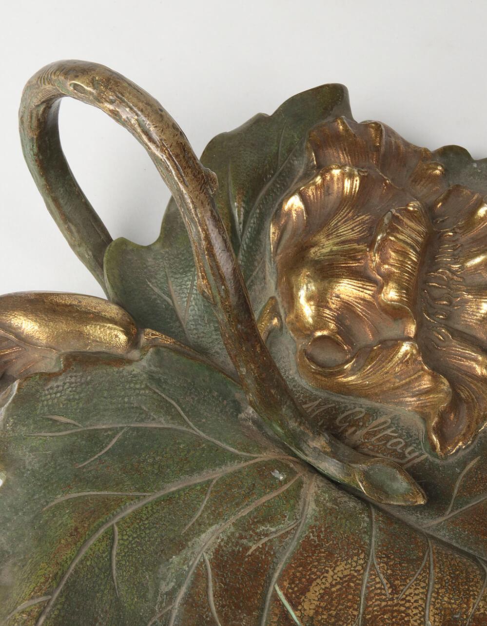 French Bronze Presenting Dish Shaped as Leaf by Giltay 11