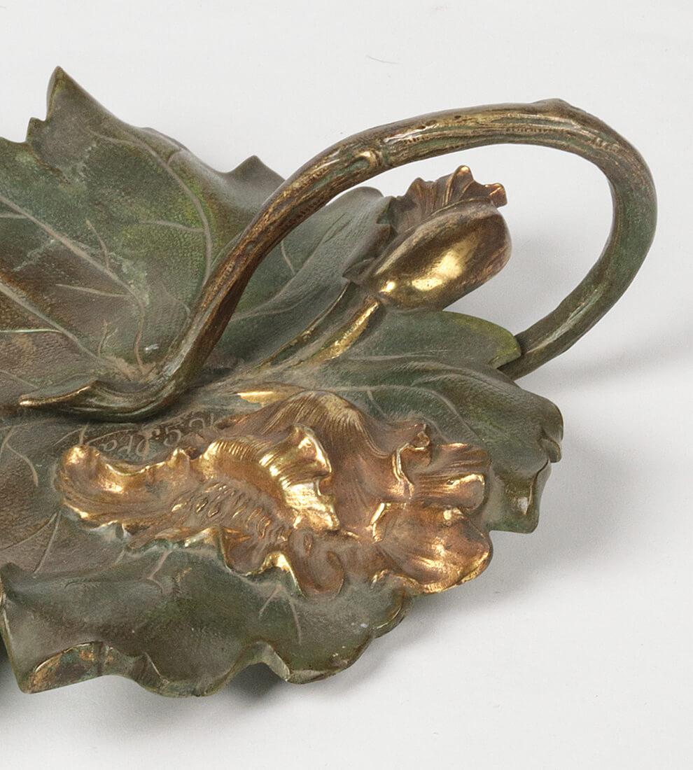 French Bronze Presenting Dish Shaped as Leaf by Giltay 3