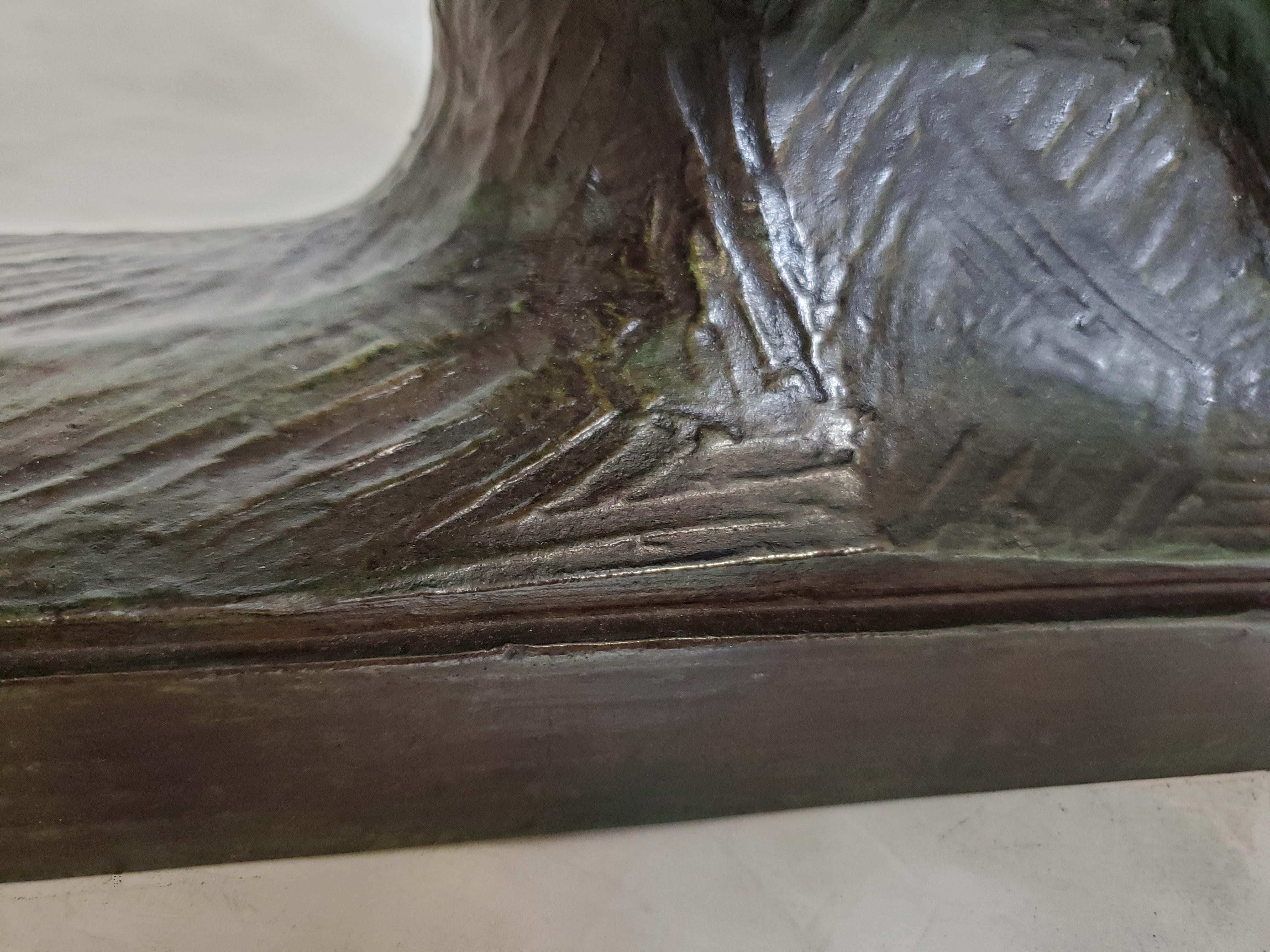 Bronze Rare sculpture en bronze français d'une panthère bruant signée André Vincent Becquerel en vente