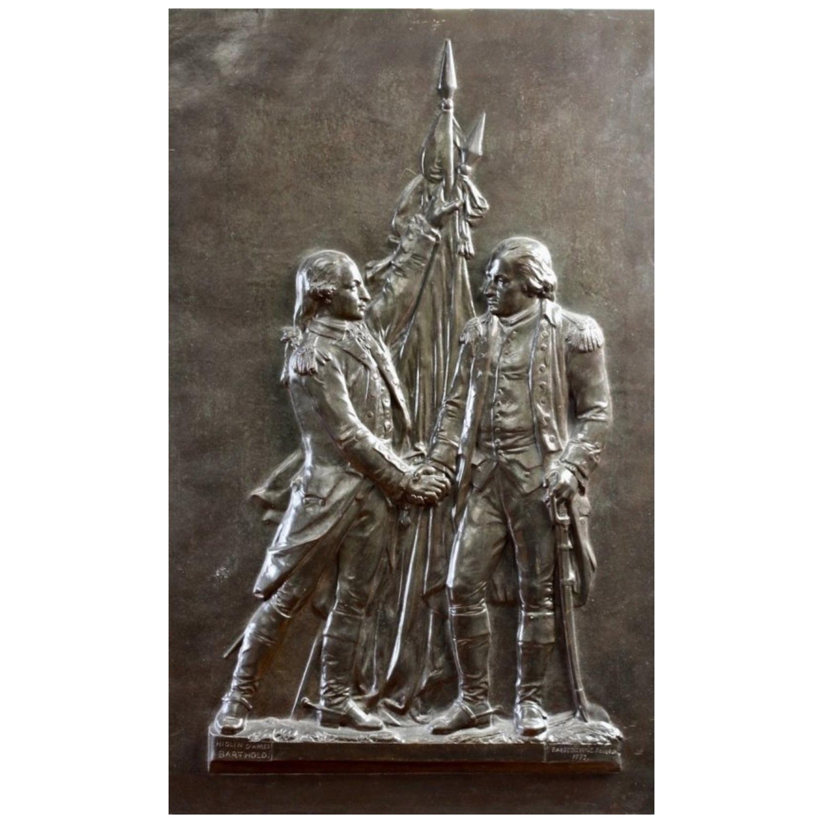 French Bronze Relief Plaque, Cast by Ferdinand Barbedienne for Hiolin