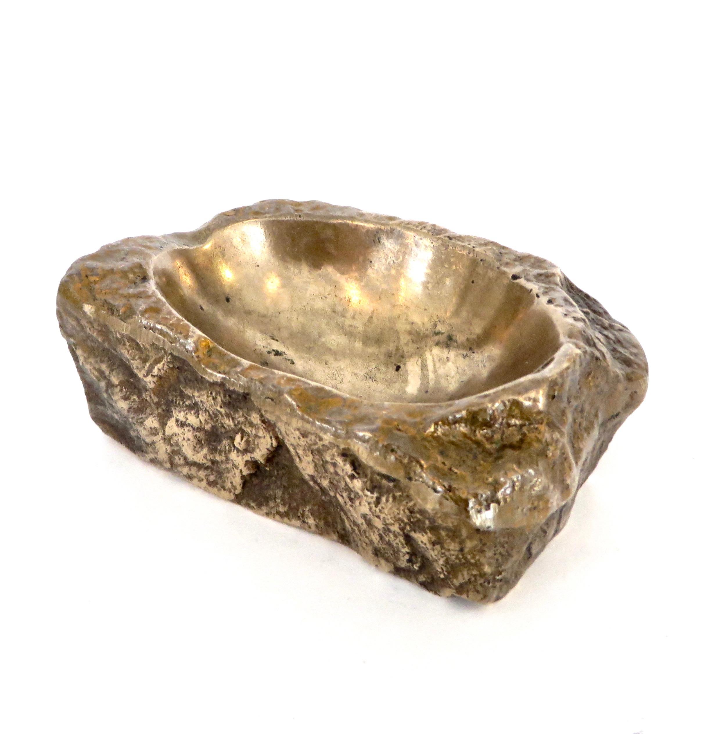 French Bronze Rock Form Vide Poche or Ashtray by Monique Gerber 1