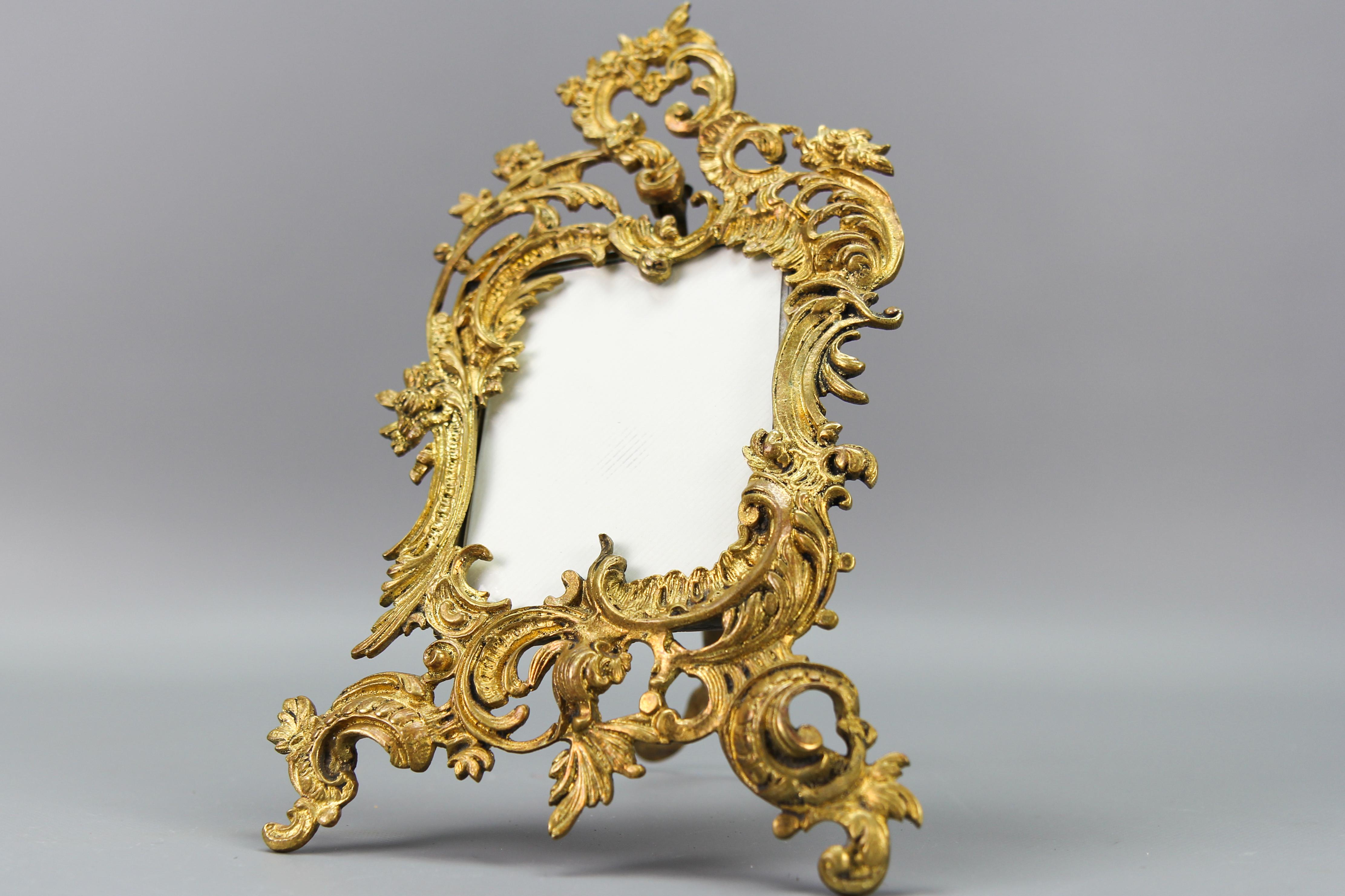 French Bronze Rococo Style Desktop Picture Frame For Sale 2